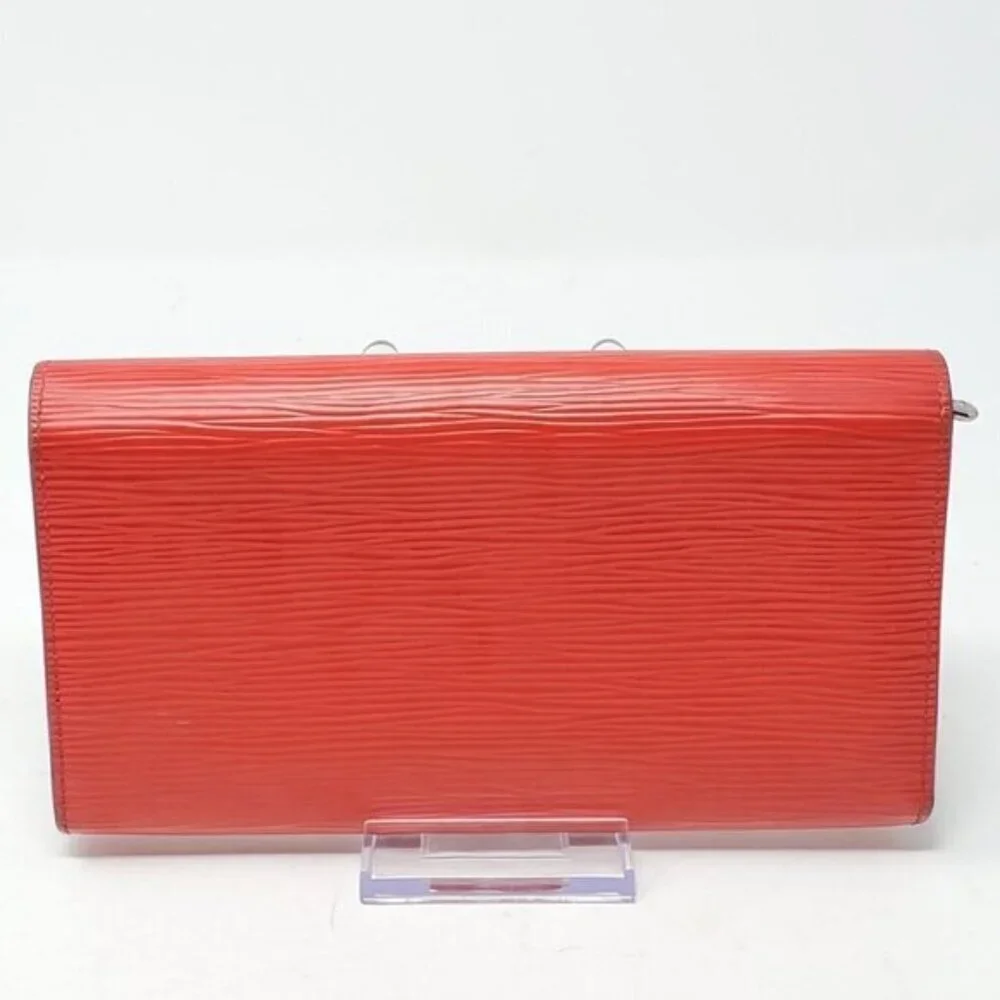 Authentic Louis Vuitton Epi Leather Sarah Wallet Red LV Long Wallet